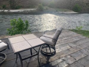 Patio with Salmon River Frontage