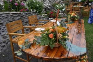 decorative rose baskets for bride and groom table